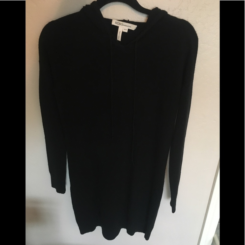 BCBGeneration black hooded knit sweater dress